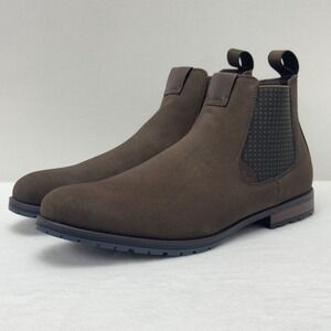 Stacy‎ Adams Oakhurst Chelsea Boots Brown Fabric Side Zipper Mens Size 13M